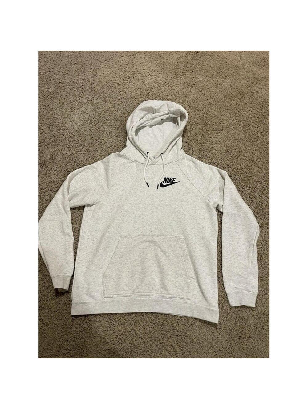 Women’s Light Grey Sweatshirt Hoodie Soft M Medium Long Sleeve Pullover Pocket